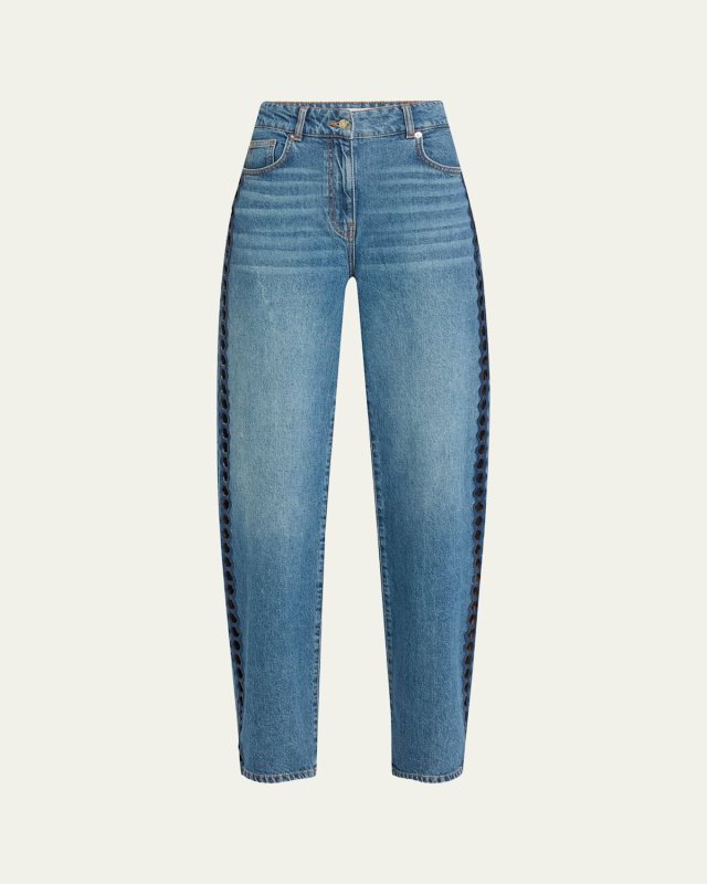 Gotz Cut-Out Straight-Leg Jeans